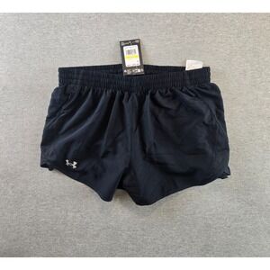 Under Armour Shorts Women's Medium Black Fly‎ by 2-in-1 Gym Yoga Running NWT
